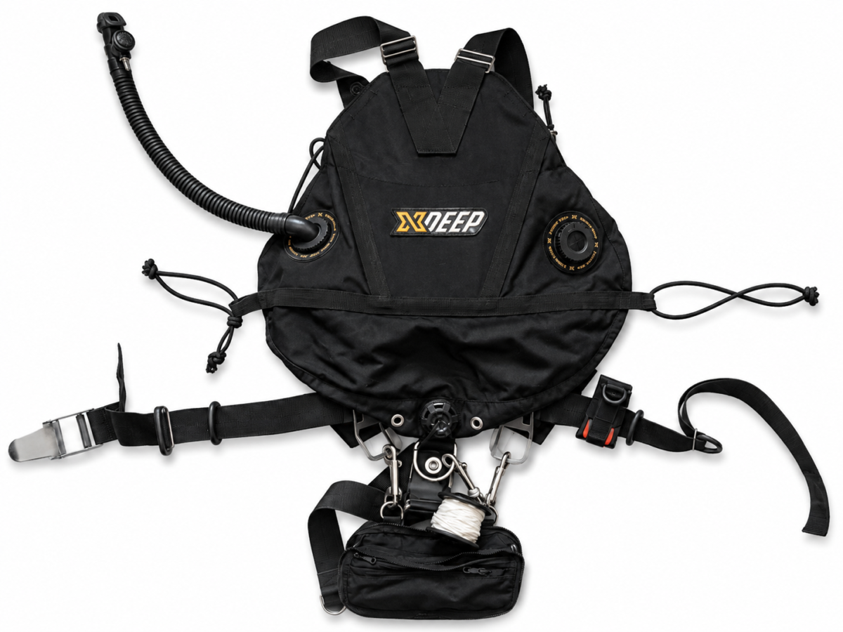 XDEEP sidemount BCD and harness configured for cave diving