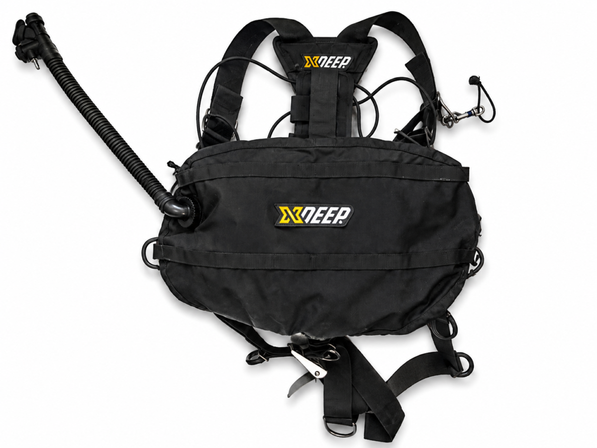 Original XDEEP sidemount system used for cave and technical diving
